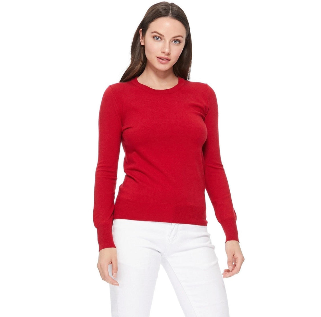 Crew Neck Long Sleeve Casual Knit Top