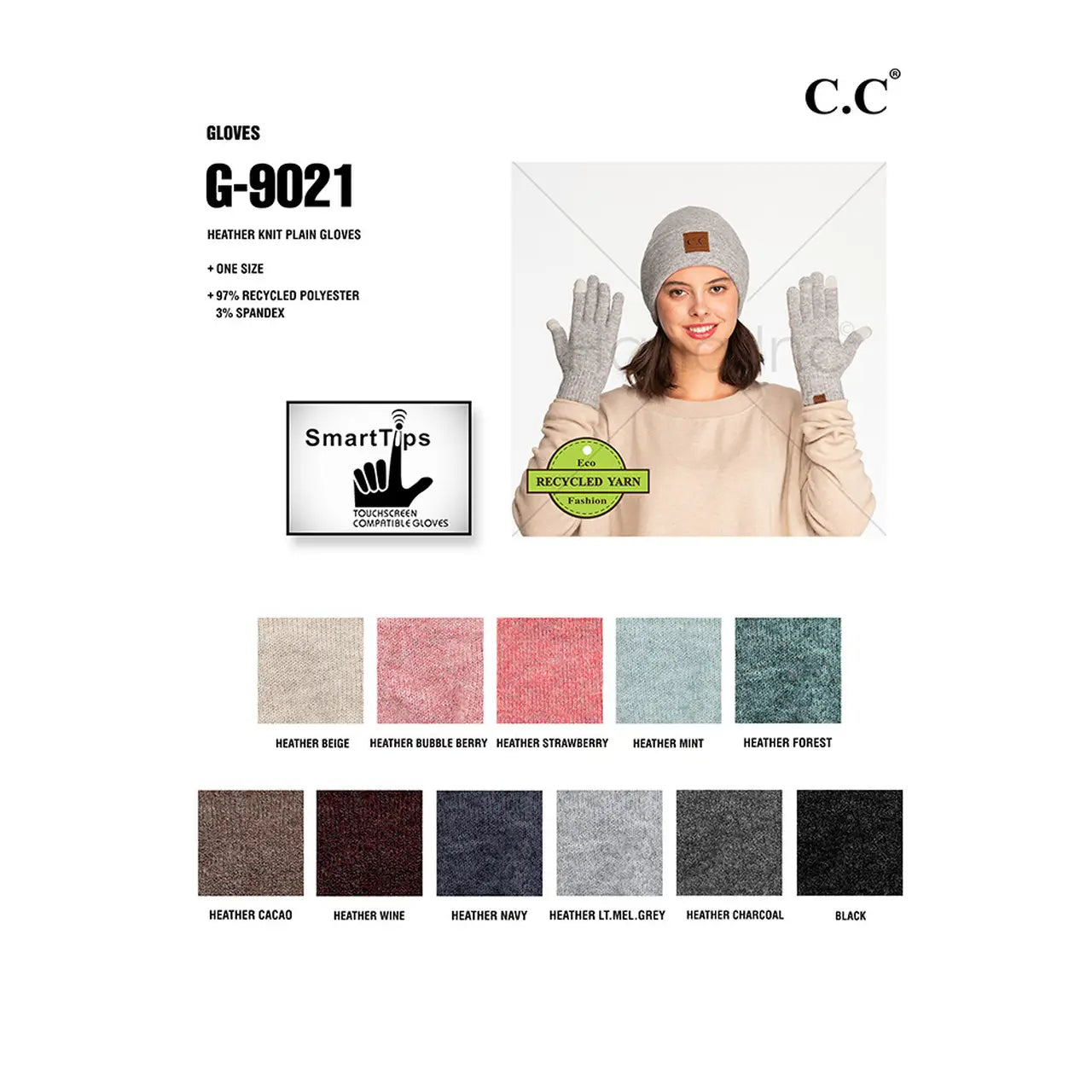 C.C Heather Knit Gloves