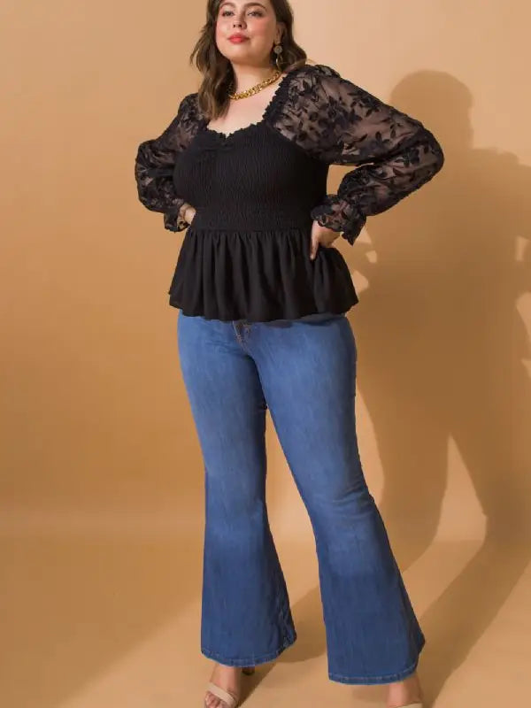 Organza Puff Sleeve Top