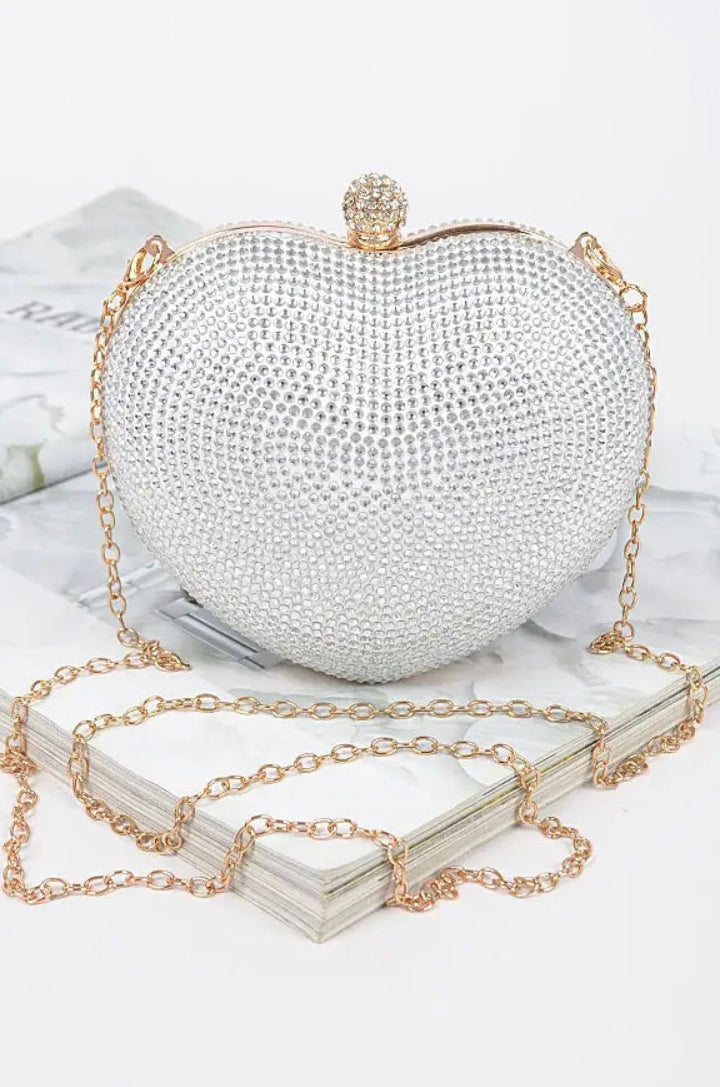 Heart Rhinestone Clutch