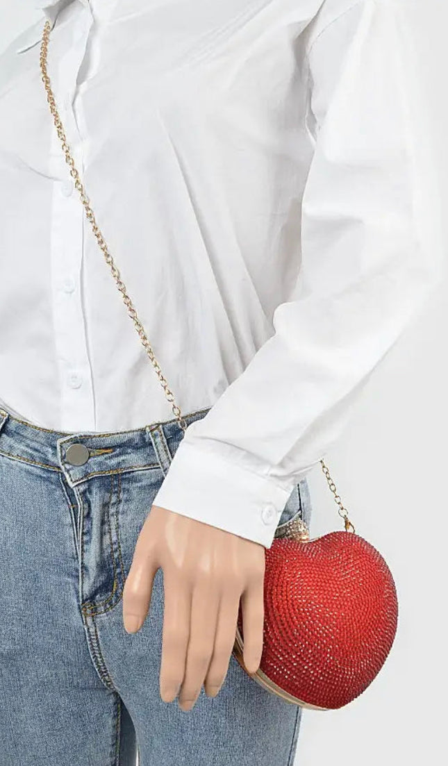 Heart Rhinestone Clutch
