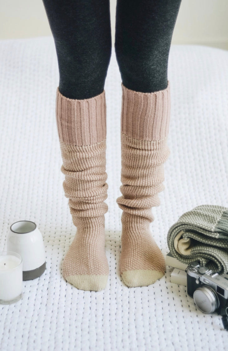 Open Work Two-Toned Socks