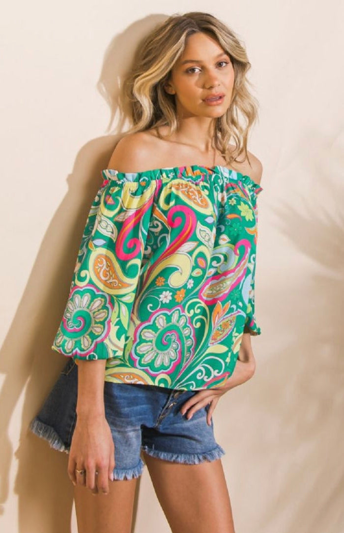 Catch My Drift Cold Shoulder Top