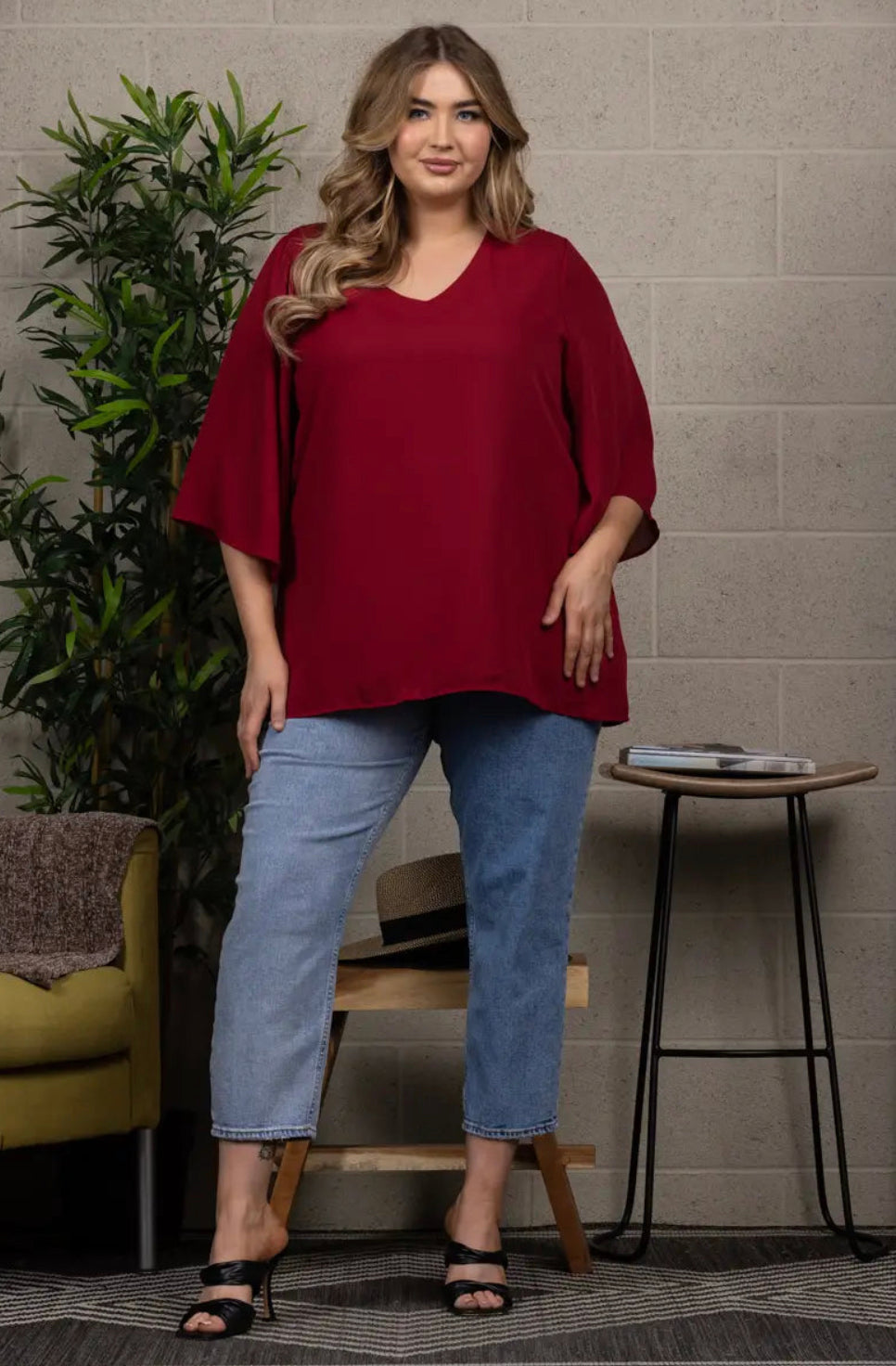 Chiffon V-Neck Blouse