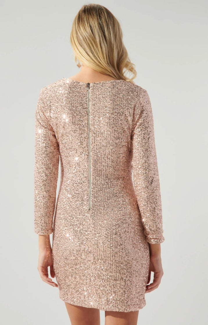 Sequin Mini Dress - Champagne