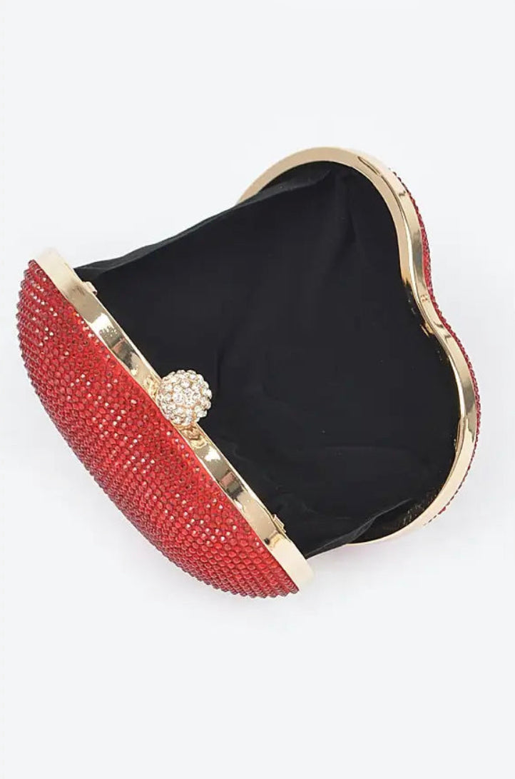 Heart Rhinestone Clutch