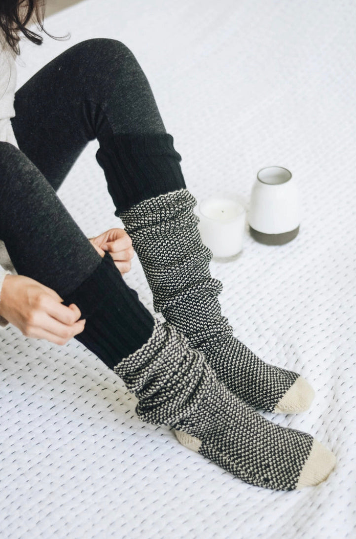 Open Work Two-Toned Socks
