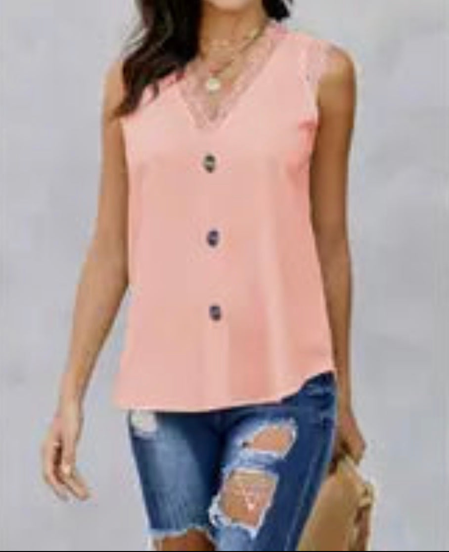 Pink Cornelia Sleeveless Blouse