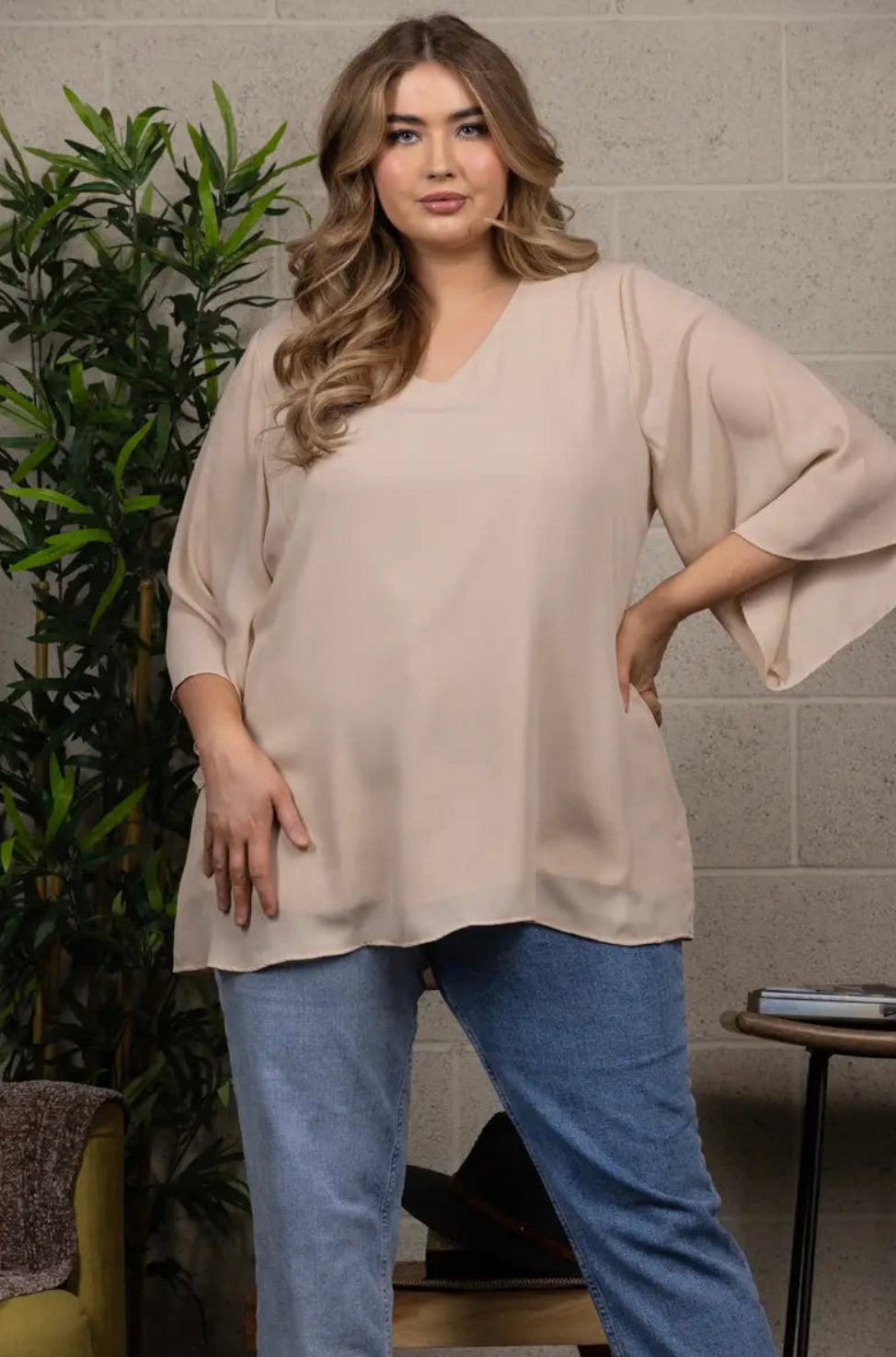Chiffon V-Neck Blouse