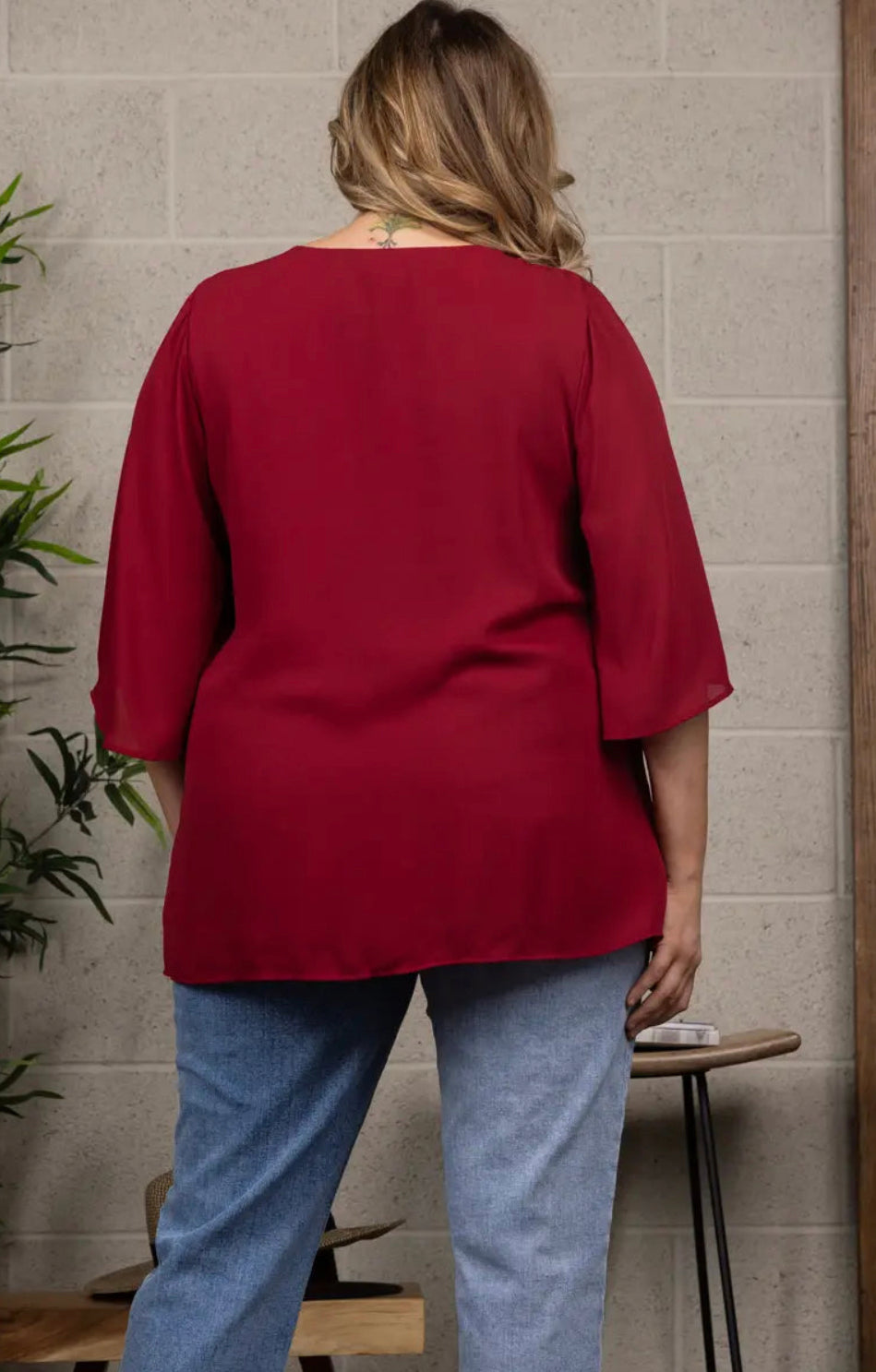 Chiffon V-Neck Blouse