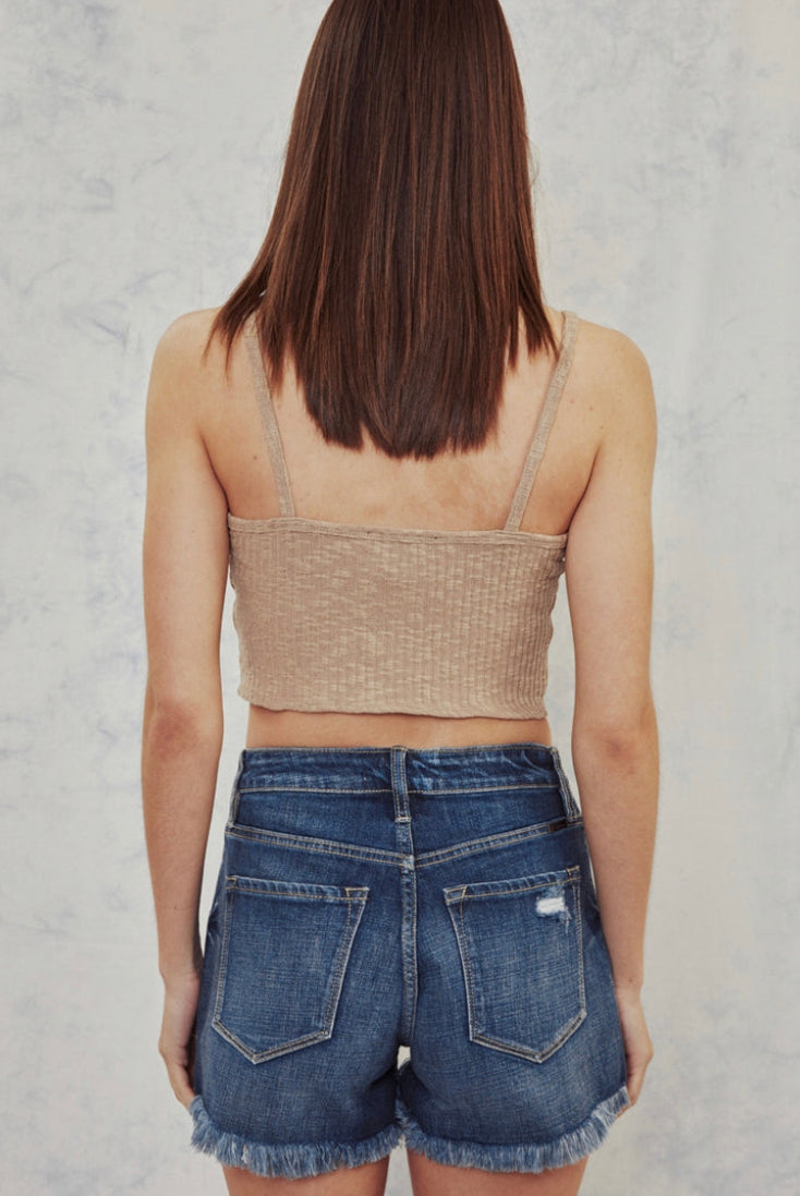 High Rise Distressed 'Cut-off' Shorts
