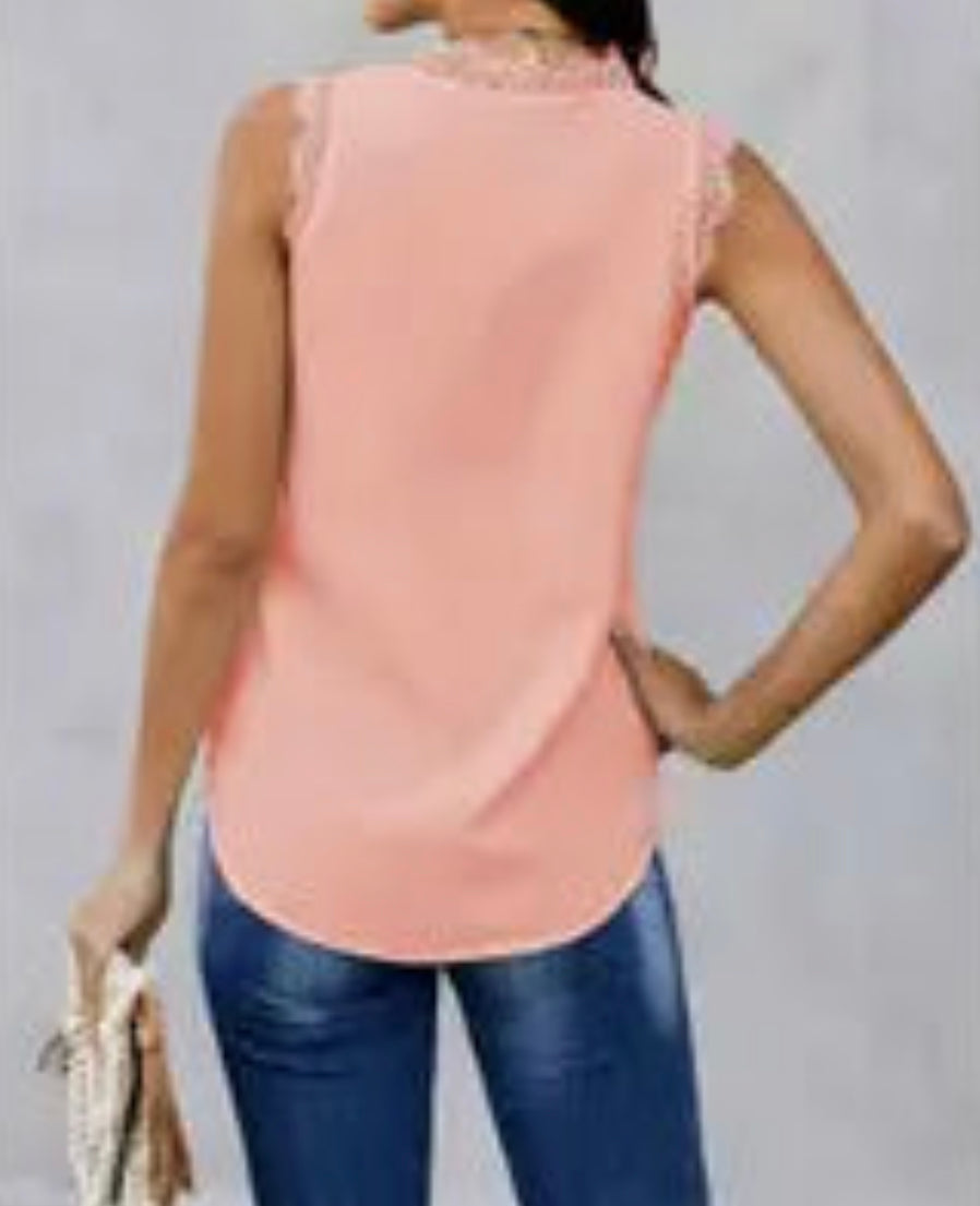 Pink Cornelia Sleeveless Blouse