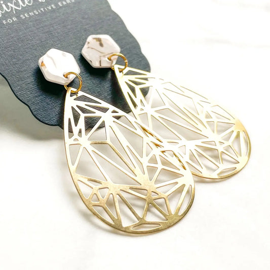 Kaleidoscope of Gold Dangle Earrings