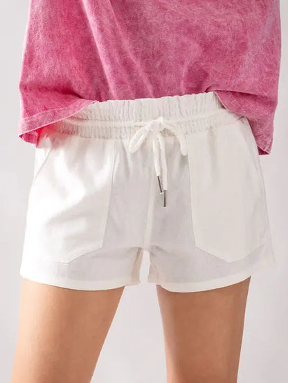 Rope Drawstring Linen Shorts, S/M/L