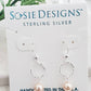 Diamond Cut with Crystal Pearls Earrings - Peach