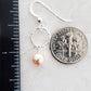 Diamond Cut with Crystal Pearls Earrings - Peach
