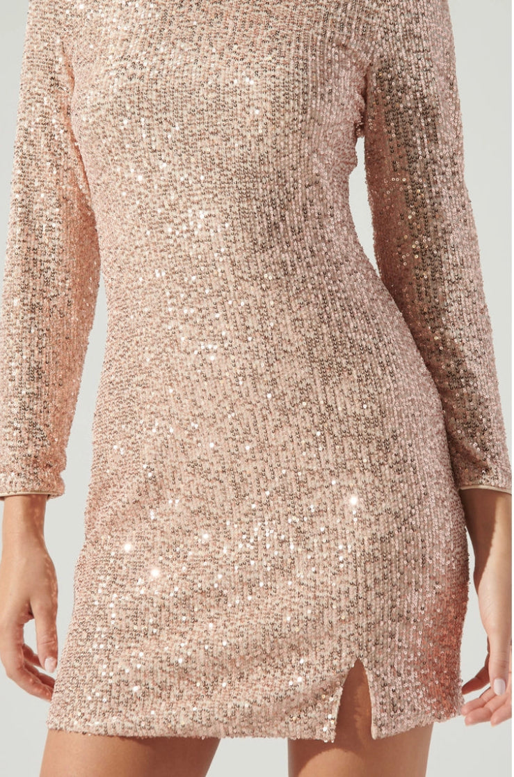 Sequin Mini Dress - Champagne