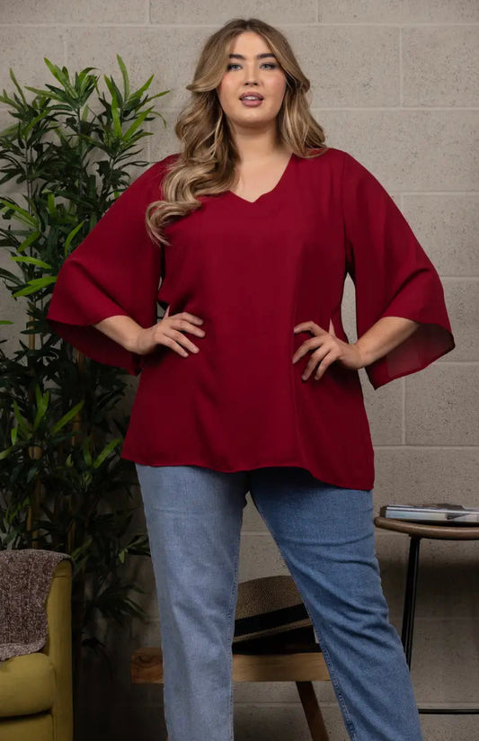 Chiffon V-Neck Blouse