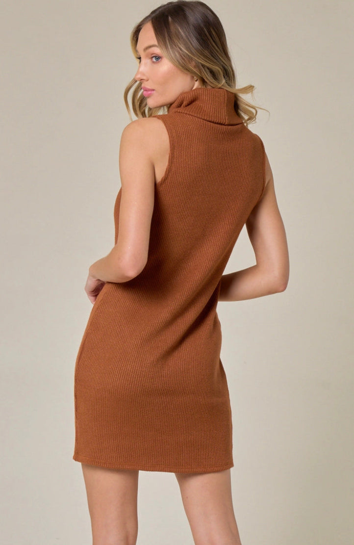 Camel Turtle Neck Dress