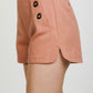 Casual High Waist Cotton Twill Shorts