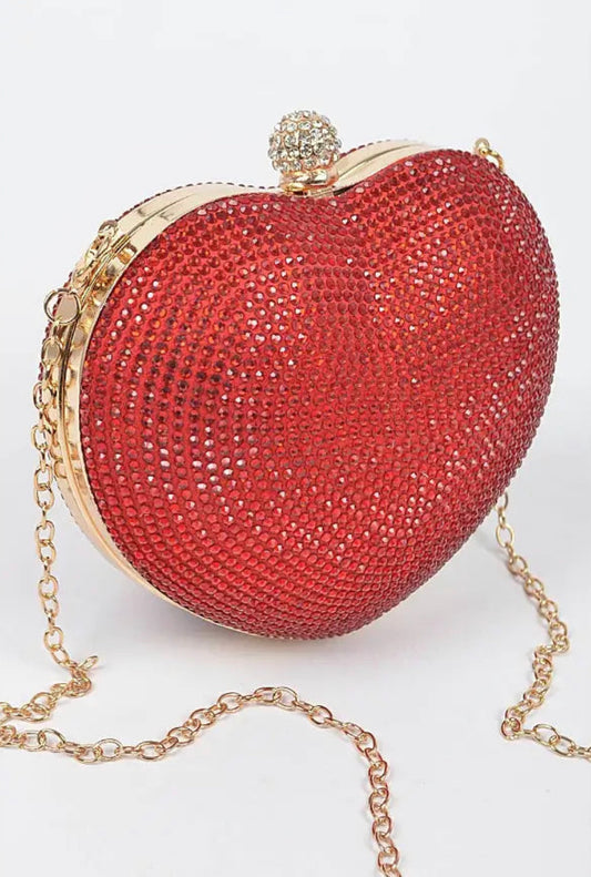 Heart Rhinestone Clutch